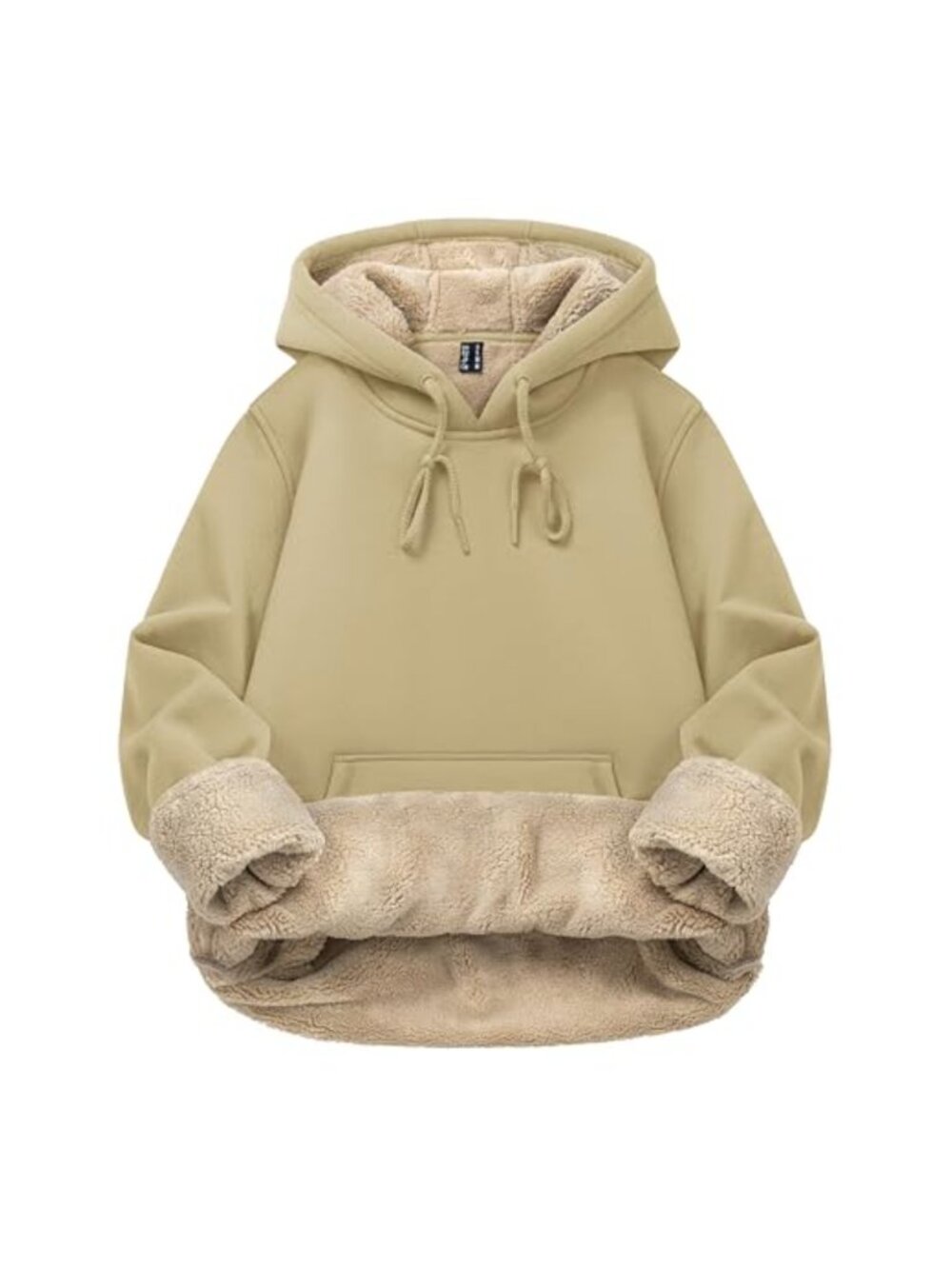 Sherpa Lined Fleece Hoodie Thermal Pullover Kangaroo Pocket Winter Warm